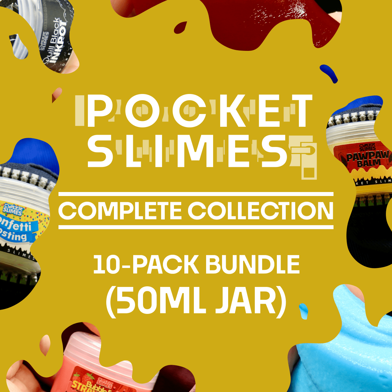 10-Pack Pocket Slimes Complete Collection Bundle (50ml) | Cyber Slimes